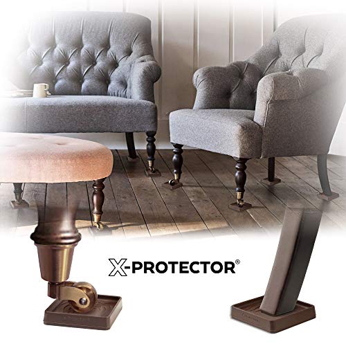 Furniture Cups X-PROTECTOR – 2.5" Caster Cups 8 PCS – Round Furniture Coasters – Ideal Bed Stoppers – Non Skid Furniture Pads with a Perfect Design – Rubber Furniture Pads - Protect Any Flooring!