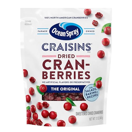 Ocean Spray Craisins Dried Cranberries, Original, 12 Ounce (Pack of 12)