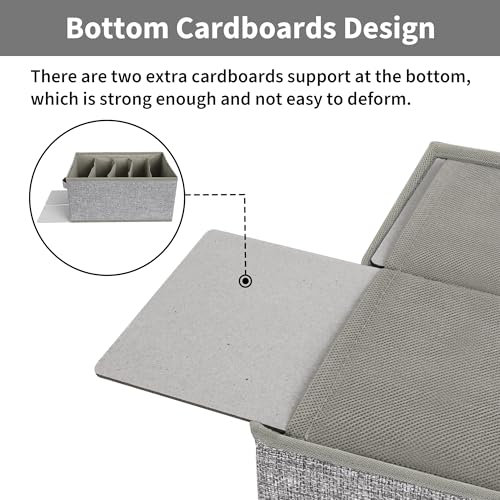 GRANNY SAYS Pants Jeans Organizer for Closet, Wardrobe Clothes Organizer, Clothes Drawer Organizers, Clothing Storage for Tshirts, Pants, Sweaters, Gray, 4-Pack