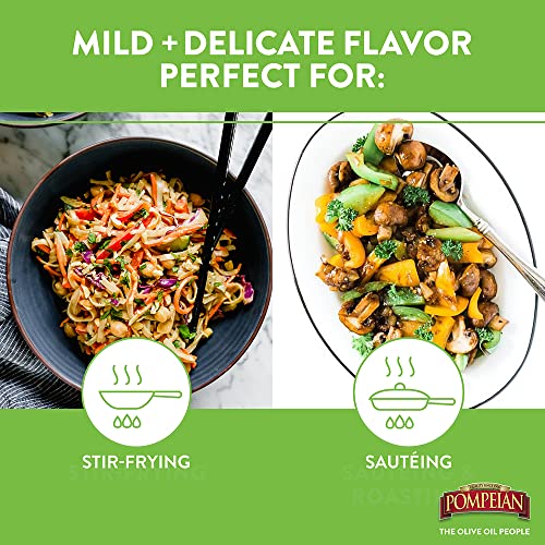 Pompeian Smooth Extra Virgin Olive Oil, First Cold Pressed, Mild and Delicate Flavor, Perfect for Sauteing and Stir-Frying, Naturally Gluten Free, Non-Allergenic, Non-GMO, 101 Fl Oz., Single Bottle