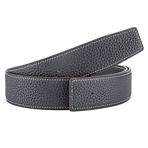 Vatee's Reversible Genuine Leather Belts For Men/Women Replacement Belt Strap Without Buckle 1.25"(32mm) Wide 41"(105cm) Long Blue & Black