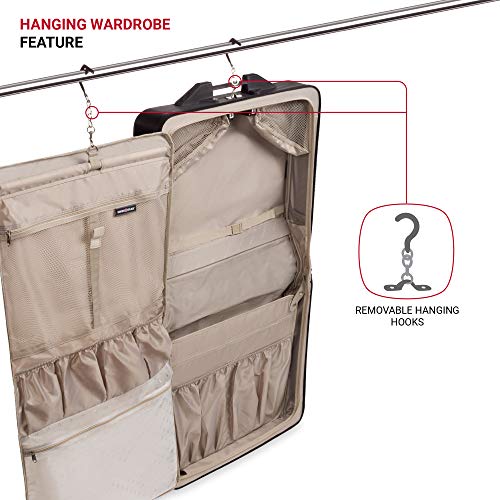 SwissGear 7895 Premium Rolling Garment Bag, Black, 24-Inch