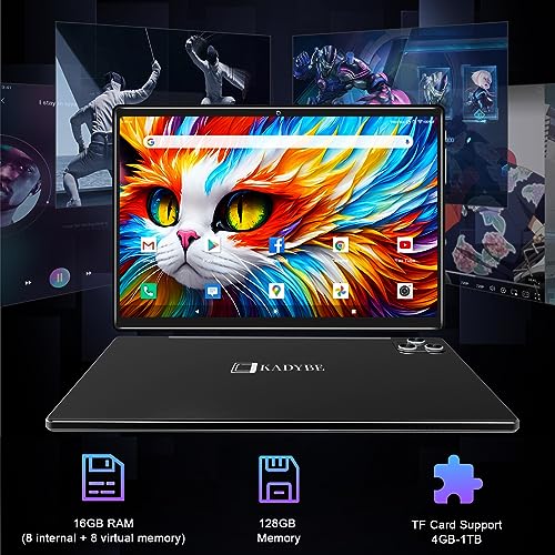 Tablet 10.1 Inch Android 13 Tablets 2024 Latest Android Tablet 128GB ROM+16GB RAM (8+8 Virtual), 2 in 1 Tablet with Keyboard, Powerful Octa-Core+13MP Camera, 1TB TF Expandable, FHD WiFi Tablet PC