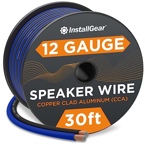 InstallGear 12 Gauge AWG 30ft Speaker Wire True Spec and Soft Touch Cable - Speaker Wire 12 Gauge - Red/Black (Great Use for Car Speakers Stereos, Home Theater Speakers, Surround Sound, Radio)