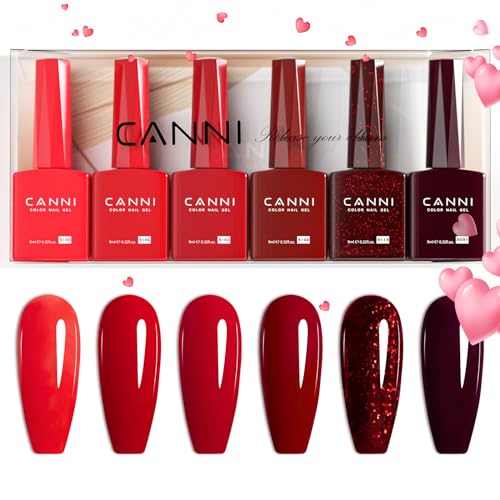CANNI 6Pcs 9ml Hema-Free Purple Gel Polish,Dark Purple Gel Nail Polish Set,Light Purple Violets Colors Gel Polish Kit, Soak Off LED Nail Gel Manicure Kit DIY at Home Salon Gifts for Women Girls