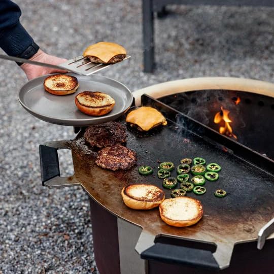 Breeo X24 Flat Top Griddle - Carbon Steel Grill Pan for Live-Fire Cooking - Pre-oiled Flat Top Hibachi Grill to Smash, Sizzle, & Sear - Grills Outdoor Cooking & Camping Accessories - Made in the USA