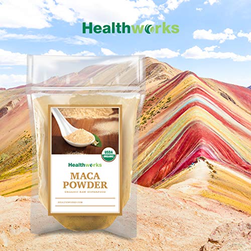 Healthworks Superfoods Organic Maca Powder Raw - 16 Oz / 1 Lb - Certified Organic Flour Use - Keto, Vegan & Non-GMO - Premium Peruvian Origin - Breakfast, Smoothies, Baking & Coffee - Antioxidant