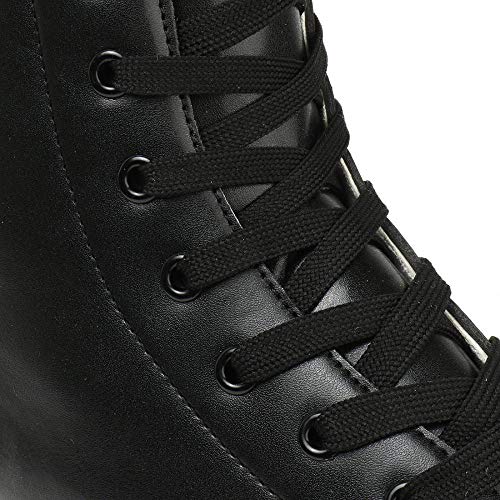 XUDREZ Roller Skate Shoes for Women Men PU Leather High-top Double-Row Roller Skates for Beginner, Professional Indoor Outdoor Roller Skates with Shoes Bag (Black Wheel,37)