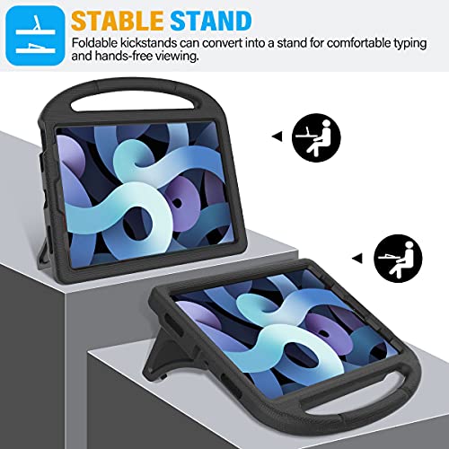 SUPLIK Kids Case for iPad Air 5th/4th Generation (10.9 inch,2022/2020), Built with Screen Protector, iPad Air 5 Kidproof Case with Handle Stand for Apple iPad Air Gen 4/5&Pro 11 Old Version, Black