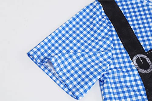 Colorful House Octoberfest Costume Bavarian Shirt Octoberfest Costumes Mens Lederhosen Shirt for Men(Black, Medium)