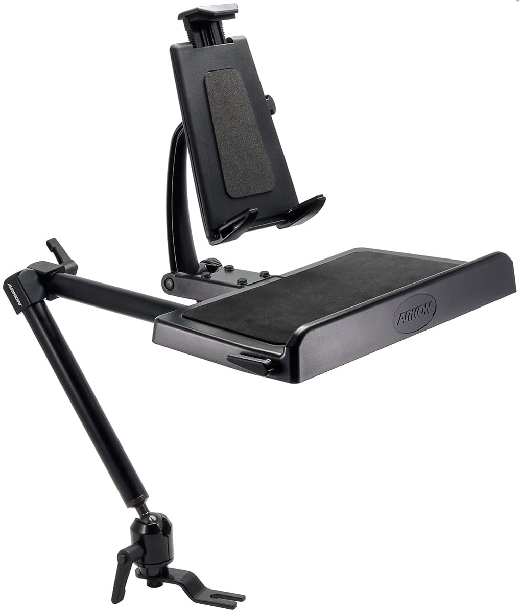 ARKON Mounts -Tablet And Keyboard Tray Combo Car Mount | Tablet Holder For Car | Professional-Grade Durability | Easy Installation | Keyboard Tray | Fits iPad and Samsung Tablets
