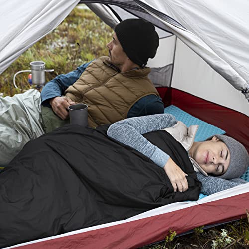 Naturehike Ultralight Sleeping Bag - Envelope Lightweight Portable, Waterproof, Comfort with Compression Sack - Great for 3 Season Traveling, Camping, Hiking (Black)