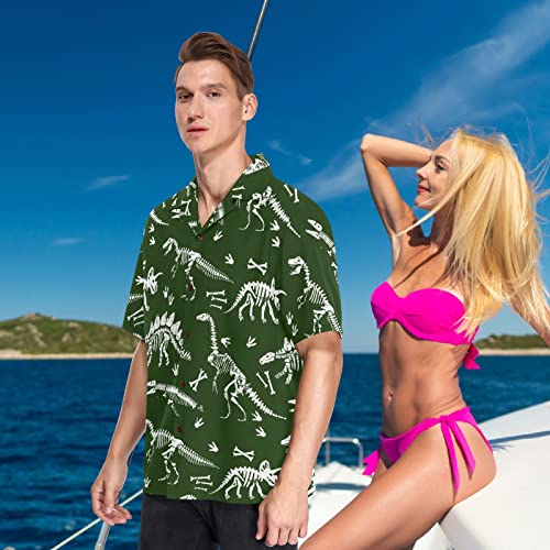visesunny Hawaiian Shirt for Men Cute Frog Animal Print Short Sleeve Beach Summer Casual Button Down Aloha Shirt Quick Dry