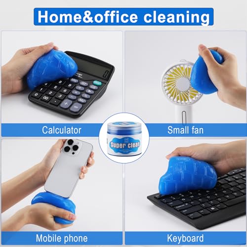 JUSTTOP 2 Packs Universal Cleaning Gel for Car, Detailing Putty Gel Detail Tools Car Interior Cleaner Laptop Cleaner(Blue)