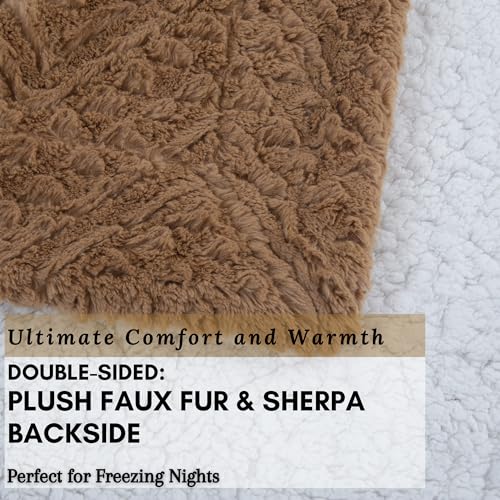 Tache White Snowy Owl Throw Blanket Super Soft Winter Warm Fluffy Sherpa Oversized Faux Fur Throw Blanket, Twin Size, 63x90