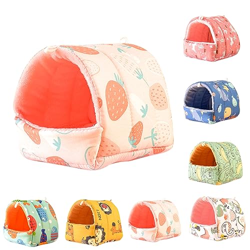 HPAWHOMEPART Parrot Bird Bed Hammock Winter Warm Bird Plush Nest Toy for Parakeet Comfortable Hanging Bird Bed for Cage (L, Beige)