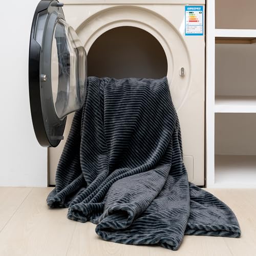 KORBLISS Oversized Blanket 120x120 Inches, Giant Huge Blanket 10'x10' Blanket for Bed, Sofa,Travel and Camping, Extra Large Big Soft Blanket Fits The Whole Family and Outdoor, Dark Grey - Waffle