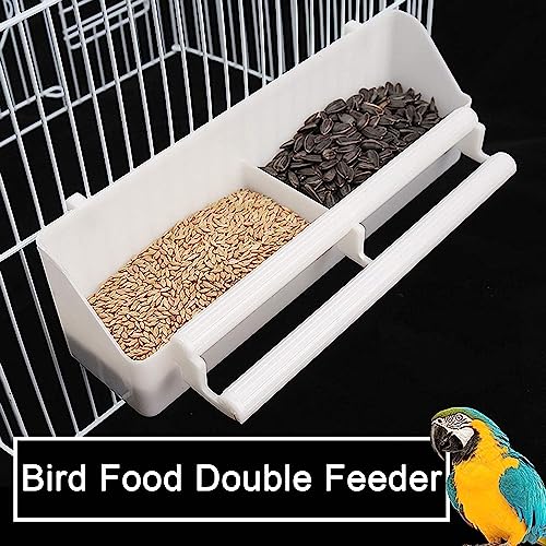 Large Double Stacker Breeding Flight Bird Wrought Iron Double Parrot Bird Separate Breeder Cages Side Nesting Box Doors Easy to Clean Bottom Grates and Trays Removable Rolling Stand