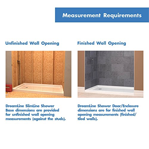 DreamLine SlimLine 32 in. D x 48 in. W x 2 3/4 in. H Center Drain Single Threshold Shower Base in Biscuit, DLT-1132480-22