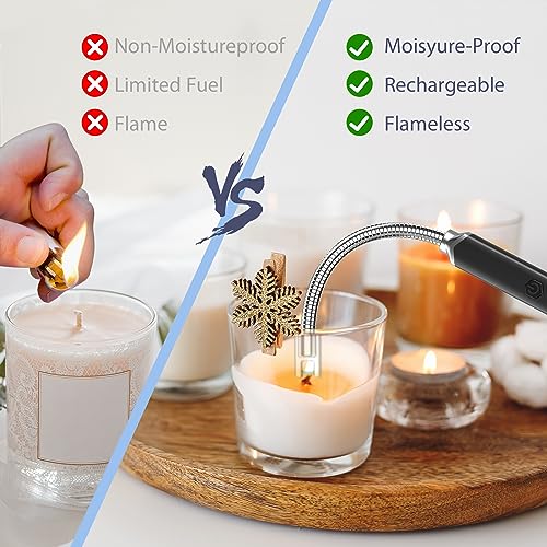 Futratrix Electronic Candle Lighter Arc Windproof Flameless USB Rechargeable Electric Lighter (2 Pack - Rose Gold&Blue/Green Gradient)