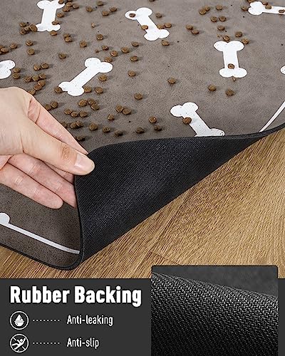 Pet Feeding Mat-Absorbent Dog Mat for Food and Water Bowl-No Stains Easy Clean Dog Food Mat-Quick Dry Dog Water Dispenser Mat-Puppy Supplies Dog Stuff-Dog Accessories Dog Water Bowl Mat