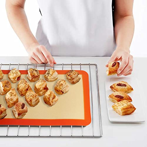 Square Silicone Baking Mats for 9 Inch Cake Pan, 8.5" Food Grade Non-stick Reusable Silicone Mat for Baking Pan for Bread/Pastry/Toast/Pie, Professional Cookie Sheets Liners for Brownie Pan 2 PCS