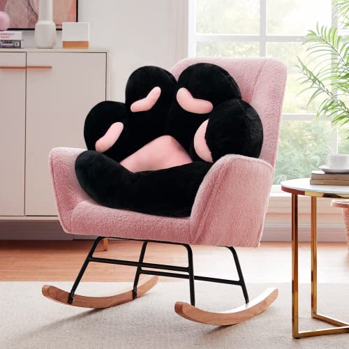 MOONBEEKI Cat Paw Cushion Chair Comfy Kawaii Chair Plush Seat Cushions Shape Lazy Pillow for Gamer Chair 24"x 22" Cozy Floor Cute Seat Kawaii for Girl Worker Gift, Dining Room Bedroom Decorate Black