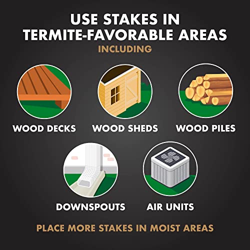 Spectracide Terminate Termite Detection & Killing Stakes, Kills Foraging Termites, Detects Termite Activity, 15 Count