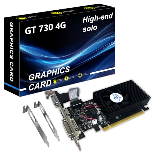 ZER-LON GT 730 Graphics Card, Computer Low Profile GPU, 4GB 128Bit GDDR3 PCIe x16, HDMI/VGA/DVI, DirectX 11, PhysX, OpenGL 3.1, Desktop Gaming Video Card, Support 2K (with Bracket)