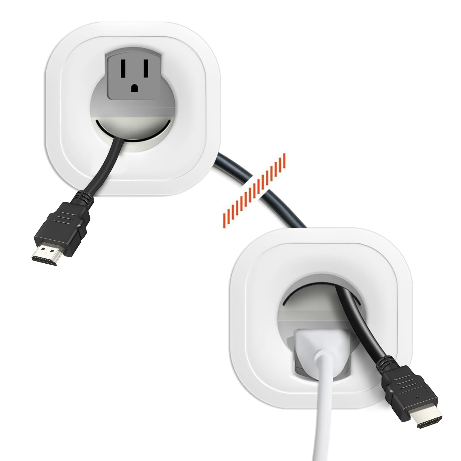 in Wall Cable Management Kit,Hide TV Cords for Wall Mount TV,Includes Power & Low Voltage Cable Management,Easy Install with Hole Saw Drill Attachment