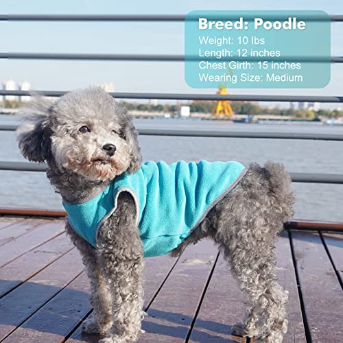 cyeollo 2 Pack Fleece Dog Sweater Pullover Dog Sweatshirt Reflective Lightweight Clothes for Small Dogs Girl Pet Apparel Purple, Grey, M