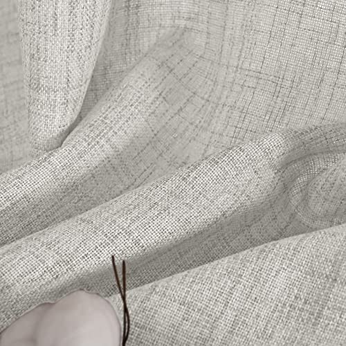 YoungsTex Natural Linen Curtains 84 Inches Long for Bedroom Bronze Grommet Rustic Textured Window Drapes for Living Room Kids Room Divider Light Filtering, 2 Panels, 42 X 84 Inch