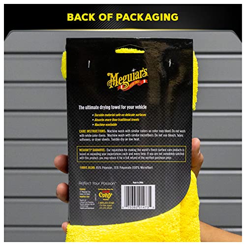 Meguiar's X190400 Supreme Shine Drying Towel, Large Super Plush – 1 Pack