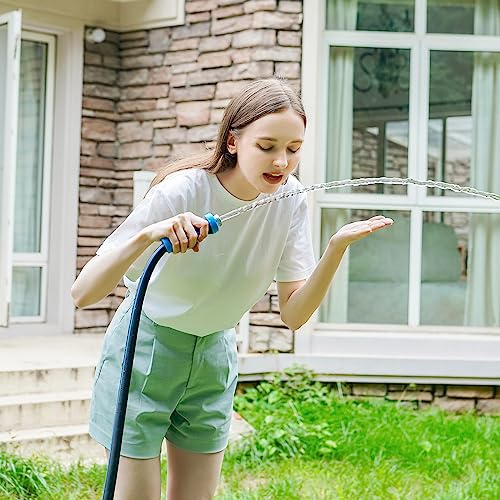 Fevone Garden Hose 3 ft x 5/8 ", Heavy Duty Water Hose with Rotatable Grip Handle, Easy to Connect, Fits Hoses/Pipes of All Replacement/Replaceable Parts, Solid Aluminum Fittings - Zero Leak