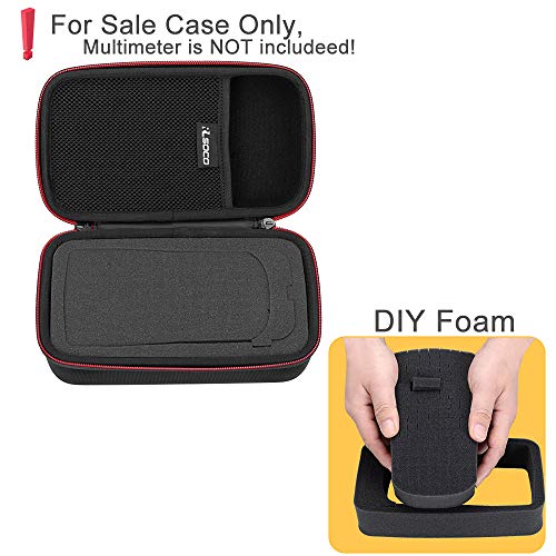 RLSOCO Carrying case for Fluke 117/115/116/114/113/177/178/179/233 Digital Multimeter and Fits for Fluke 101/106/107/ F15B+F17B+F18B+ and More (with DIY Foam) (Red Zip