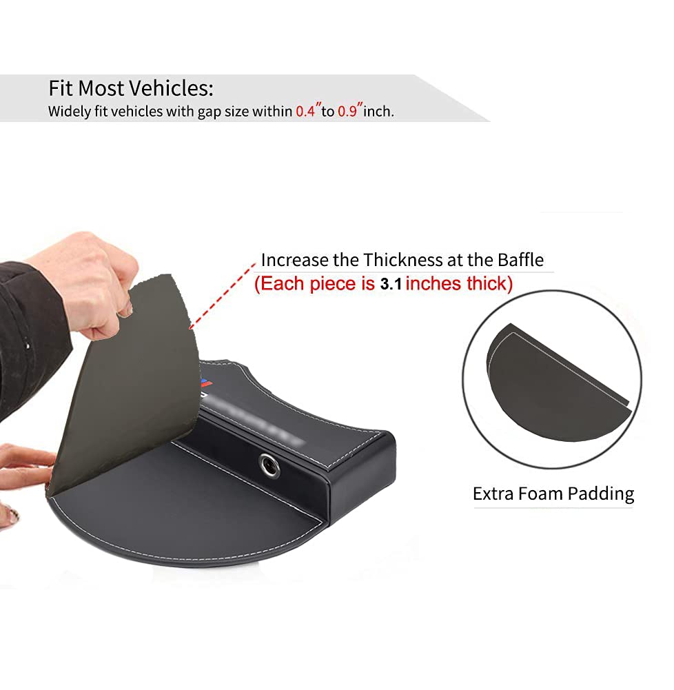 SONZODM Storage Box Seat Gap Filler, Console Organizer, Car Pocket, Seat Catcher, Seat Crevice Storage Box(Black)