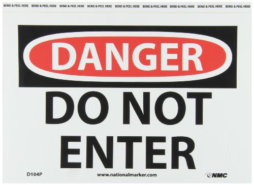 NMC D104A DANGER - DO NOT ENTER Signage - 10in. x 7in. Aluminum Danger Sign with BlackWhite Text on WhiteRed Base
