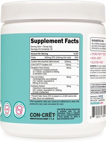 Nutricost Creatine Monohydrate Powder for Women, Micronized, Peach Mango Flavor, 50 Servings - Vegetarian, Non-GMO, Gluten Free