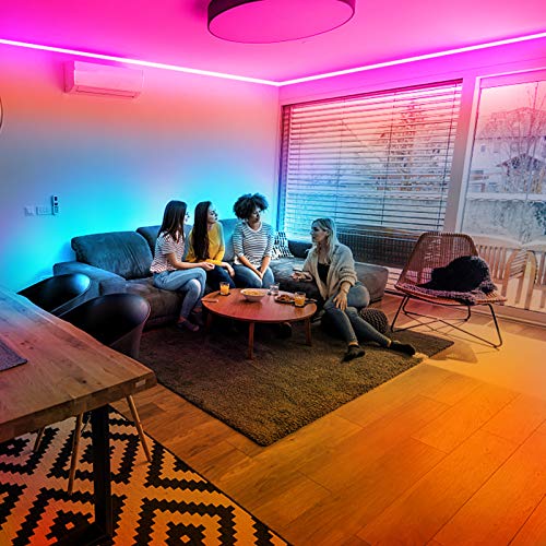 DAYBETTER Smart Led Lights 30 ft, 5050 RGB Led Strip Lights Kits with 24 Keys Remote, App Control Timer Schedule Led Music Strip Lights