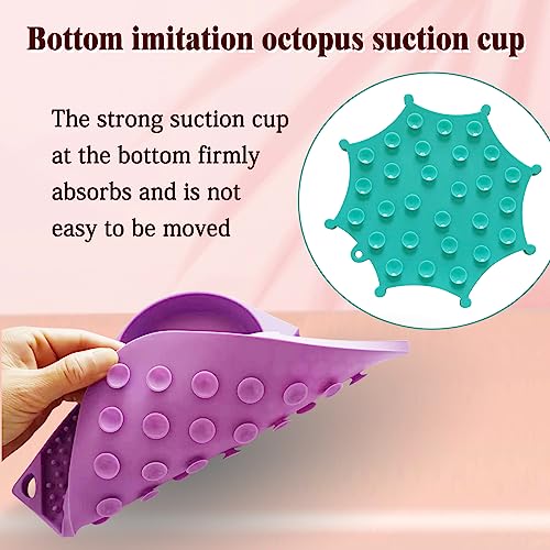 Wet and Dry Lick Mat for Dog and Cat with Suction Cups 2 in 1 Slow Feeder Bowl Licking Mat Peanut Butter Lick Pad for Dog Anxiety Relief Cat Boredom Reducer Perfect for Bathing Grooming