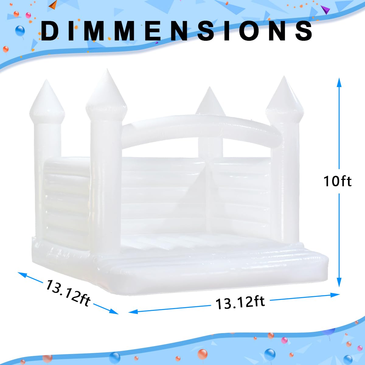 Hmtaolife 13x13x10ft PVC Commercial Grade Inflatable Jumping Castle for Party with 950w Air Blower, Durable and Easy to Set up, for Wedding, Birthday Parties Decorations