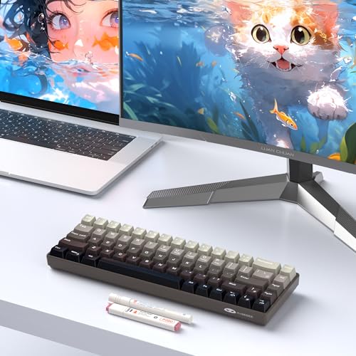 MageGee Portable 60% Mechanical Gaming Keyboard, Hot Swappable Blue Whale Switch, RGB Backlit Compact 68 Keys Mini Wired Gradient Custom Keyboard for Windows Laptop PC, with Silencing Cotton, Black