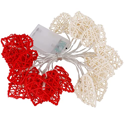 Happy Trees Valentine String Lights, 10 FT 20 LED Heart Shape String Light, Romantic Fairy Lights Battery Operated Timer, Valentine Decor for Indoor Outdoor Wedding Anniversary Holiday Party
