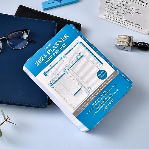 Planner Refills 2024-2025 β Jul. 2024 - Jun. 2025, Two Pages Per Day Daily οΌ Monthly Planner, 8.38" x 5.51", Ring-Bound Day Planner with Tabs