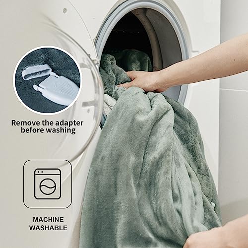 JET'S HOME Heated Blanket 50"x60" - ETL&FCC Certified Flannel Electric Blanket Throw Machine Washable Heating Blanket with 5 Heating Levels 3 Hours Auto-Off Overheating Protection (Blue)