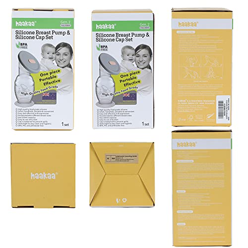 Haakaa Manual Breast Pump with Base 4 Fl Oz/100ml+Lid (Blush), Gen.2