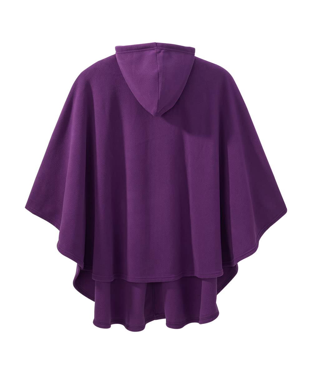 Silverts Men’s & Women’s Adaptive Fleece Wheelchair Cape With Hood - Violet