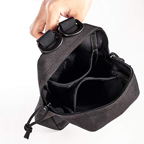 Upgraded Sports Water Bottles Pouch Bag, Tactical Drawstring Molle Holder Pouches, Travel Mesh Tactical Hydration Carrier (Tan-2Pack)