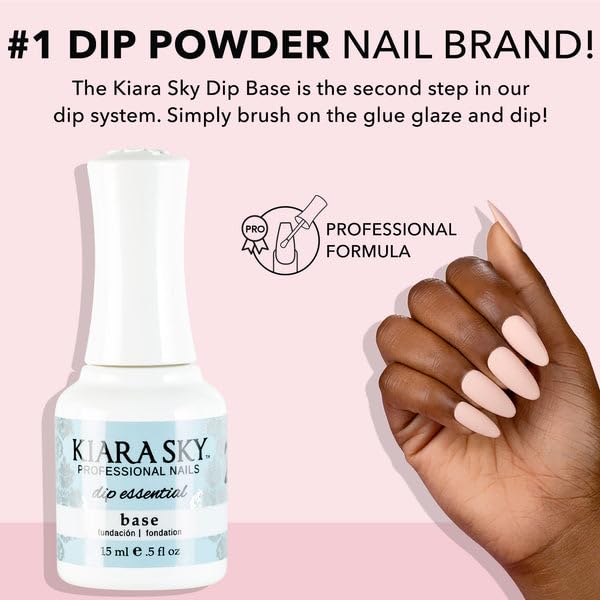 KIARA SKY Professional - Dip Manicure Nail Liquid Essentials - Long Lasting Nail Gels - Beauty Essentials Nail Design for Nail Art - Dip Liquids for Dip Manicure 0.5 fl oz, Base