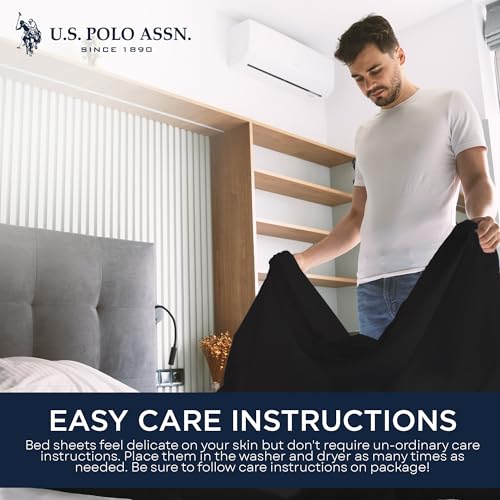 USPA Cotton-Rich Solid Jersey Knit Sheet Set
